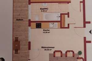 Gepflegte 2-Zimmer Wohnung im 6. OG mit Balkon in Pforzheim-Weststadt – Westliche Karl-Friedrich-Straße 59, 75172 Weststadt, Pforzheim – Vorschaubild 1