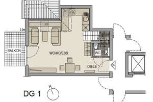 Exklusive und Großzügige Maisonette im Dachgeschoss - mit Galerie und zwei Balkonen – Die vollständige Adresse der Immobilie erhältst du vom Anbieter., 80689 Am Westbad, München – Vorschaubild 4