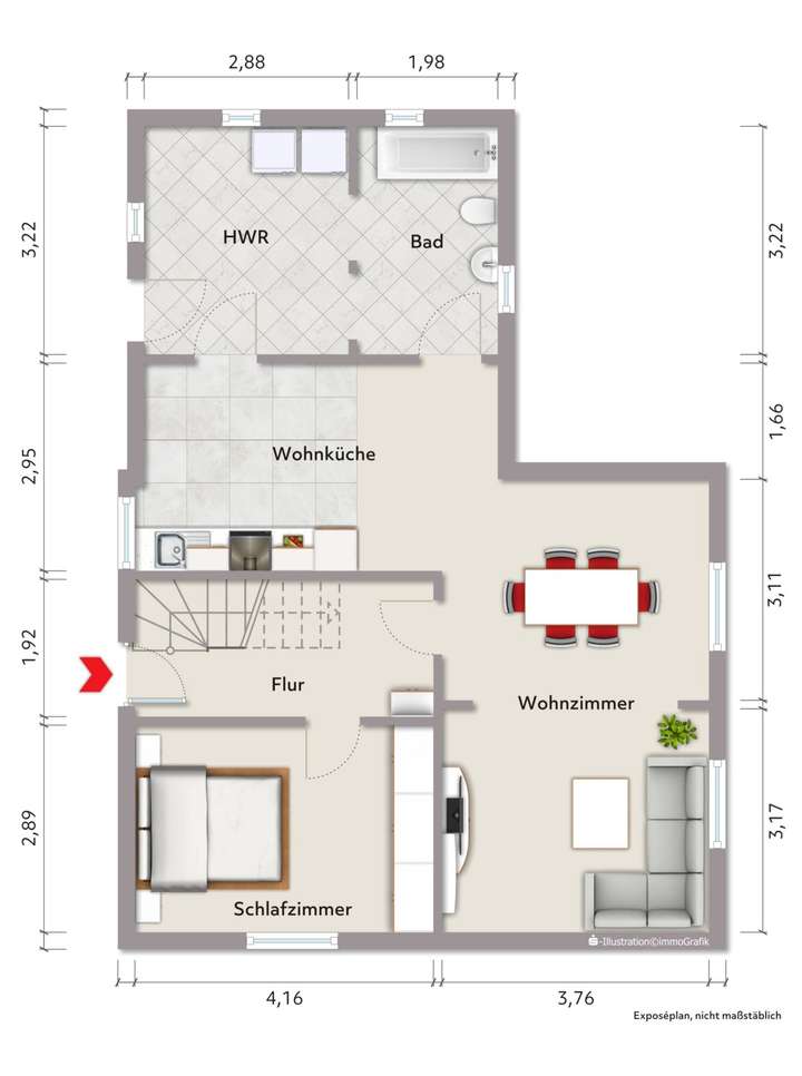 Grundriss Erdgeschoss (nicht m