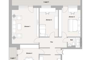 Vier Zimmer, alle mit Loggienzugang: Wohnen im 12. Stock, Berlin-Mitte – Die vollständige Adresse der Immobilie erhältst du vom Anbieter., 10117 Mitte (Ortsteil), Berlin – Vorschaubild 18