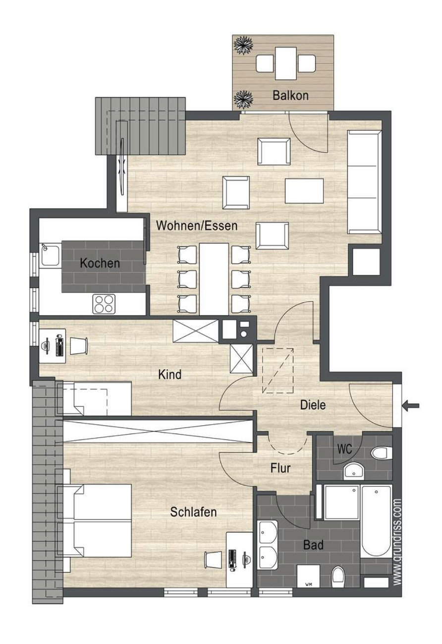 Attraktive 3,5-Zimmer-Wohnung mit Balkon & TG-Stellplatz in Laupheim, Biberach Kreis – Bild 1