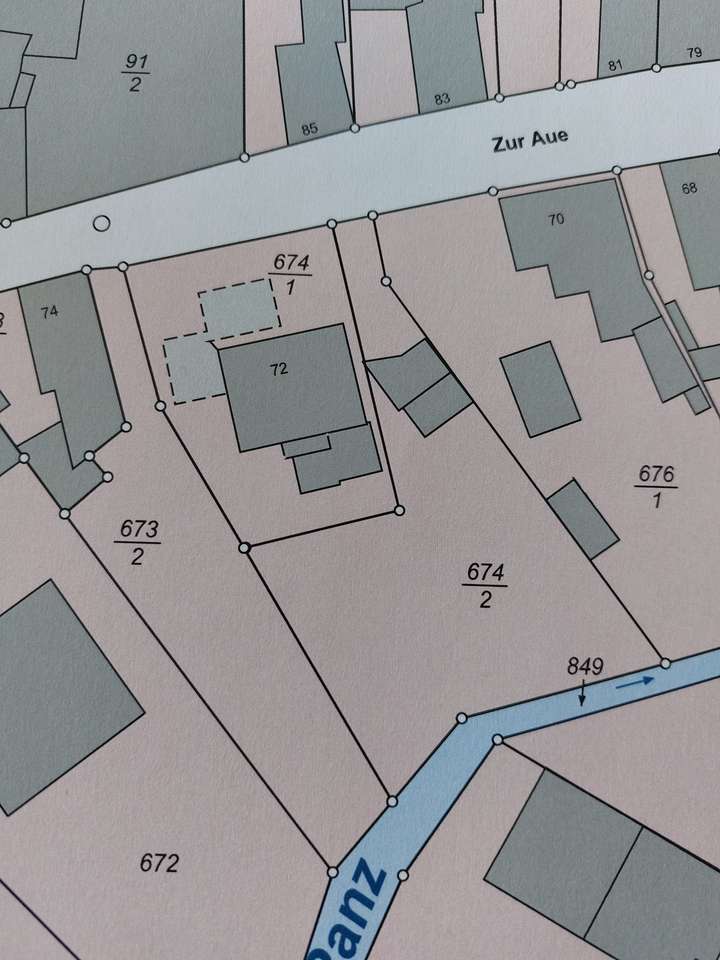 Grundstück 674 nach Teilung