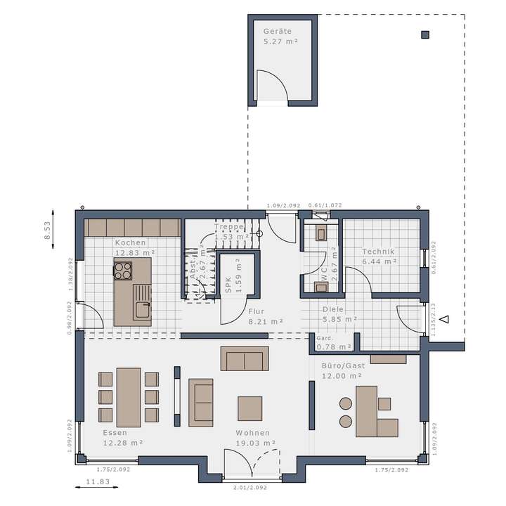Grundriss Edgeschoss