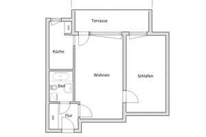 2-Zimmer-Wohnung mit Terrasse und kleiner separater Küche ab 01.08.!