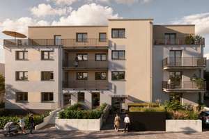 Neubau in KA-Durlach (Aue):  1- Zi.-ETW mit Terrasse und Gärtchen