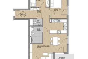 3-Zimmer EG Wohnung mit Terrasse und Gartenanteil