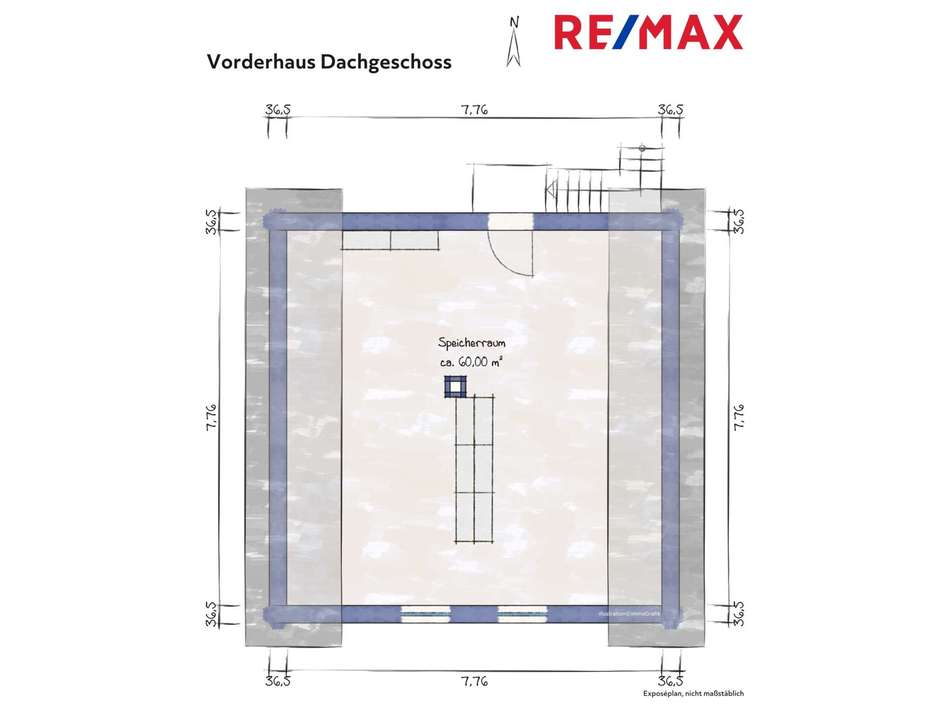 Vorderhaus, Grundriss Dachgesc