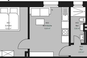 2 Zimmer Wohnung im DG - Schlafzimmer und Wohnküche - frisch renoviert – Spichernstraße 75, 47137 Untermeiderich, Duisburg – Vorschaubild 10