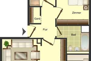 Demnächst frei! 3-Zimmer-Wohnung in Düsseldorf Garath mit Gartenanteil – 40595 Garath, Düsseldorf – Vorschaubild 2