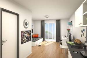 Modernes, möbliertes Appartement mit Balkon in TU Nähe – Bockstwete 3, 38100 Innenstadt, Braunschweig – Vorschaubild 2