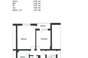 Schöne 2-Zimmer-Genossenschaftswohnung mit Gäste-WC in Wanheimerort – Hultschiner Str.  86, 47055 Wanheimerort, Duisburg – Vorschaubild 3