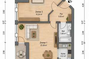 RESERVIERT: BEZUGSFREI AB 01.10. - PROVISIONSFREI - 2-Raumwohnung mit großem Balkon + Lift – 4159 Möckern, Leipzig – Vorschaubild 11