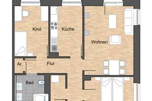 Zentrale Wohnungen mit hochwertiger Ausstattung und idealem Grundriss – Sonnenkamp Allee 10, 38446 Almke, Wolfsburg – Vorschaubild 2