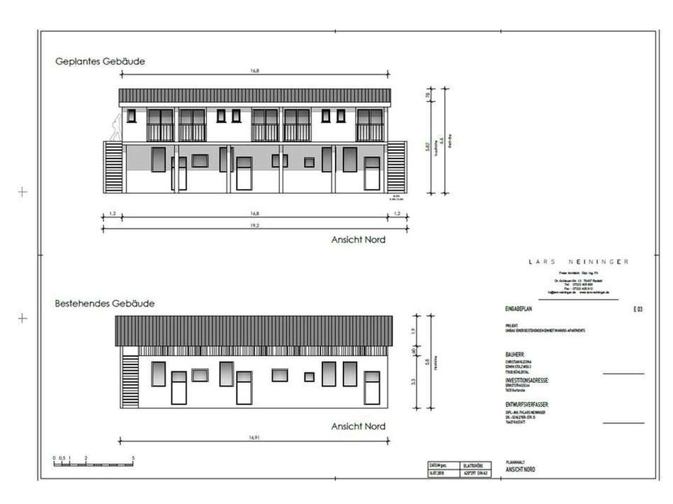 Geplante Aufstockung Seitenbau