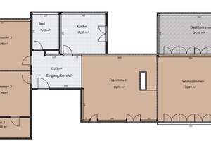 Wunderschöne 3,5 Zimmer Penhouse-Wohnung in Hannover-Mitte mit großer Dachterrasse – Die vollständige Adresse der Immobilie erhältst du vom Anbieter., 30159 Mitte (Ortsteil), Hannover – Vorschaubild 2