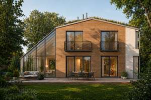 Ökologisches Massivholzhaus 6 ZKB mit 300 qm Garten in Alt-Forstenried
