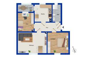 Denkmalschutz: Leerstehende und helle 3-Zimmer-Wohnung mit Garten im gefragten Dresden-Laubegast – Die vollständige Adresse der Immobilie erhältst du vom Anbieter., 1279 Laubegast, Dresden – Vorschaubild 12