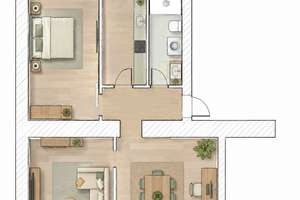 Erstbezug nach Renovierung: 3-Zimmer-Wohnung in Düsseldorf-Benrath – Telleringstraße 8, 40597 Benrath, Düsseldorf – Vorschaubild 7