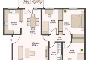 AMG l Ihr neues Zuhause - 4-Zimmer-Wohnung mit Balkon in Augsburg – Die vollständige Adresse der Immobilie erhältst du vom Anbieter., 86157 Pfersee-Nord, Augsburg – Vorschaubild 14