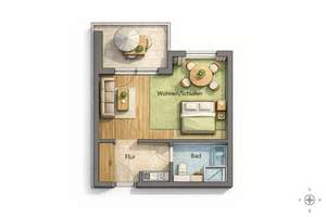 Schöne renovierte  1,5-Zimmer-Wohnung mit Terrasse – Gießereistraße 10, 90763 Nördliche Südstadt, Fürth – Vorschaubild 13