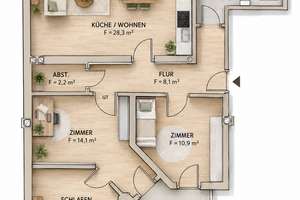 Großzügige 4-Zimmerwohnung mit 2 Balkonen, Tageslichtbad, Abstellraum und effizientem Grundriss – Mittagstr. 8, 39124 Neue Neustadt, Magdeburg – Vorschaubild 14