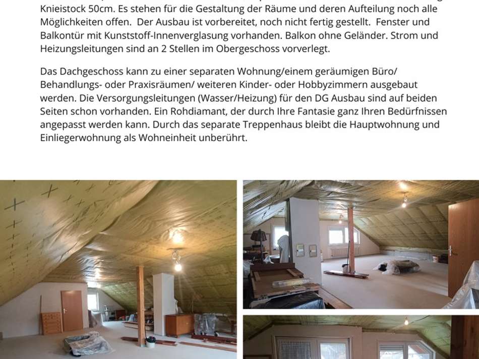 Dachgeschoss ausbaubar