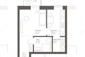 QNG-Neubau: 1-Zimmer Wohnung mit Balkon in ruhiger Sackgassenlage – Pommernstraße 12, 48167 Gremmendorf-West, Münster – Vorschaubild 3