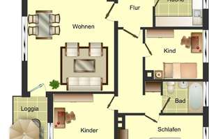 Demnächst frei! 4-Zimmer-Wohnung in Ibbenbüren – Wagenfeldstraße 17, 49477 Ibbenbüren – Vorschaubild 3