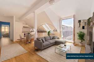 Stilvolle 3-Zimmer-Dachgeschosswohnung mit Terrasse in Top-Zustand, Johannisthal!