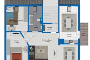 Lichtdurchflutete 3-Zimmer-Dachgeschoss-Wohneinheit in Karlsruhe-Rüppurr – Die vollständige Adresse der Immobilie erhältst du vom Anbieter., 76199 Rüppurr, Karlsruhe – Vorschaubild 14