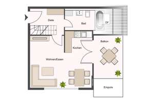 Gepflegte 2-Zimmer-Maisonettewohnung in Leverkusen mit Balkon, ruhiger Grünlage & guter Anbindung – Die vollständige Adresse der Immobilie erhältst du vom Anbieter., 51371 Bürrig, Leverkusen – Vorschaubild 11