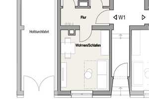 Stilvolle 1-Zimmer-Wohnung mit Terrasse und EBK – Wohnen am Stadtpark in zentraler Lage – Parkstraße 46, 90408 Nürnberg – Vorschaubild 9