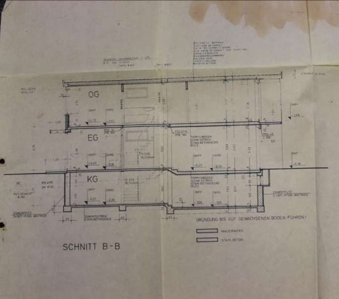 Bauzeichnung Schnitt / Seite