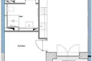 Erstbezug, 1,5-Zimmer Wohnung mit Terrasse, Neubau, Einbauküche, möbliert