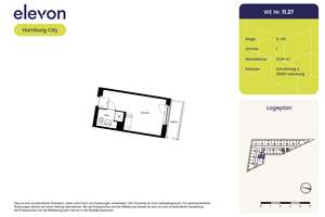 Voll möbliert und in bester Lage - Stilvoll eingerichtetes 1-Zimmer-Apartment im elevon! – Schultzweg 2, 20097 Hammerbrook, Hamburg – Vorschaubild 11