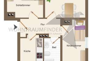 ++ EBK inklusive ++ Moderne 3-Raum-Wohnung mit Balkon und Tageslichtbad – Fabriciusstraße 8, 9126 Bernsdorf, Chemnitz – Vorschaubild 2