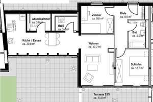 ** Traumwohnung mit sensationeller Dachterrasse! Ideal für 2-3 Personen! ** – Tunzhofer Str. 12, 70191 Heilbronner Straße, Stuttgart – Vorschaubild 2