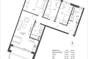 Familienfreundliche 4-Zimmer-Neubauwohnung mit hochwertiger Küche & Möbeln – Kyivstraße 15, 81735 Waldtrudering, München – Vorschaubild 2