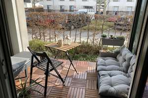 Lichtdurchflutete, moderne 2-Zimmer-Erdgeschosswohnung mit traumhafter Sonnenterrasse in München – Franziska-Schmitz-Straße 6, 80634 Neuhausen, München – Vorschaubild 1