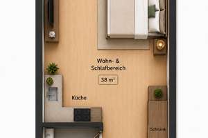 Helle möblierte Wohnung im Neubau mit Balkon und Garage
