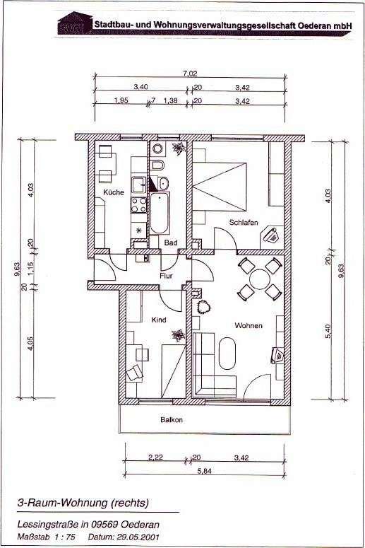 3-Raum-Wohnung
