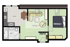 Denkmalgeschützter Altbau: 2-Zimmer-Wohnung im Dachgeschoss mit EBK in Leipzig - Volkmarsdorf – Bülowstraße 21, 4315 Volkmarsdorf, Leipzig – Vorschaubild 3