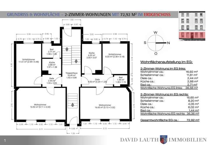 Grundriss Erdgeschoss im MFH