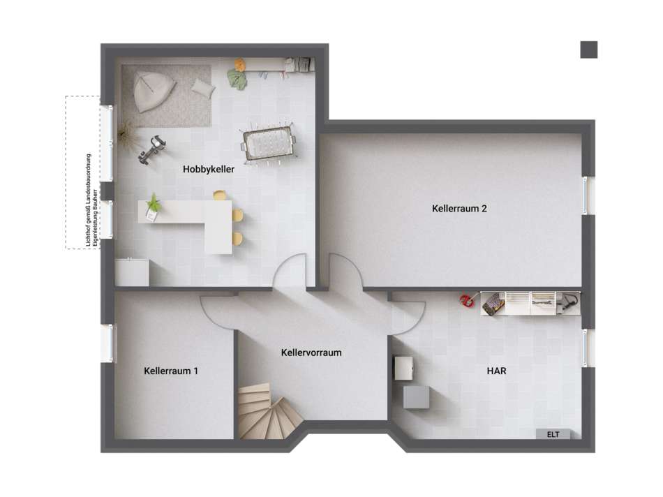 Grundrissbeispiel Wohnkeller