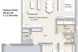 perfekte 4- Zimmerdachgeschosswohnung + absolut ruhig im Gartenhaus + Leipzig Südvorstadt – Die vollständige Adresse der Immobilie erhältst du vom Anbieter., 4275 Südvorstadt, Leipzig – Vorschaubild 15