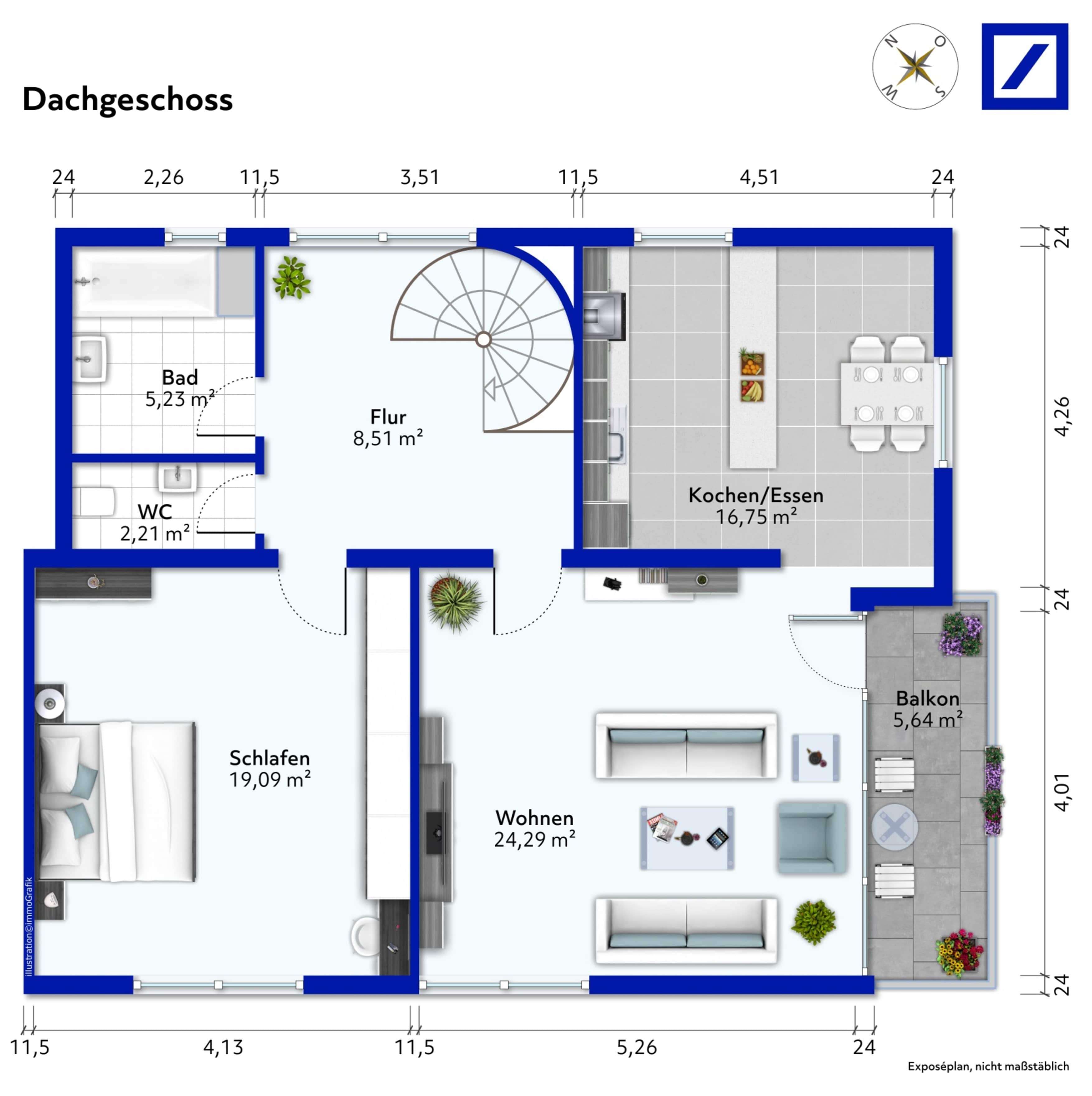 Attraktive Dachgeschosswohnung mit Entwicklungspotenzial in Bestlage von Bad Liebenzell, Calw Kreis – Bild 4