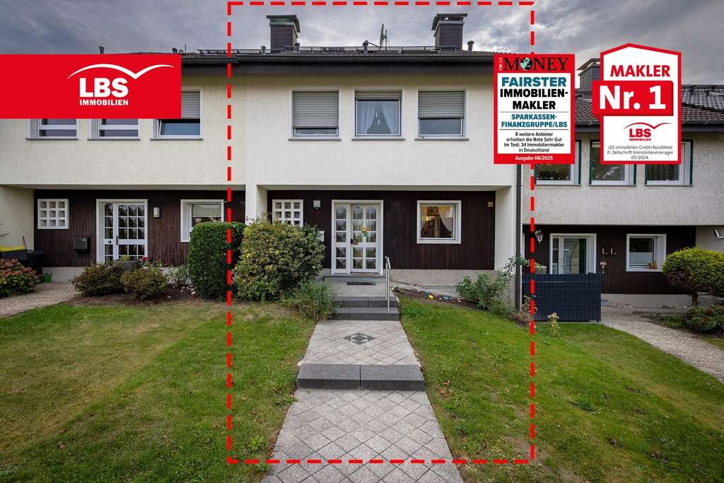 4-Zimmer Reihenhaus mit Garage, Garten und Terrasse. Voll unterkellert 