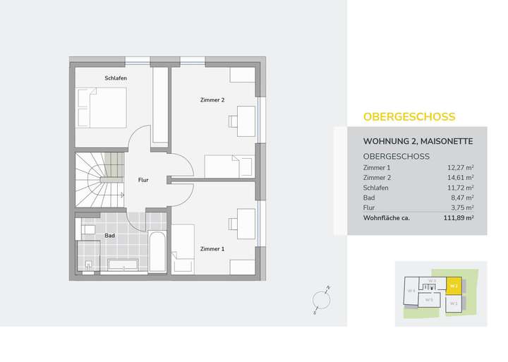 Grundriss Maisonette W2_OG