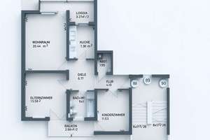 Helle 3-Zimmer-Wohnung in ruhiger Lage, Keller, Tiefgarage, Abstellkammer, nähe Kuhsee – Die vollständige Adresse der Immobilie erhältst du vom Anbieter., 86163 Hochzoll-Süd, Augsburg – Vorschaubild 12