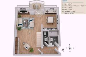 MAISONETTE IM DACHGESCHOSS + 2,5 RAUM VERMIETET + 2 TIEFGARAGENPLÄTZE – Lutherstraße 9a, 4315 Neustadt-Neuschönefeld, Leipzig – Vorschaubild 2